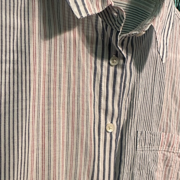 Madewell Pink/Blue striped button up - Picture 4 of 6